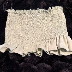 Smocked Ruffle Hem Tube Top FOREVER 21